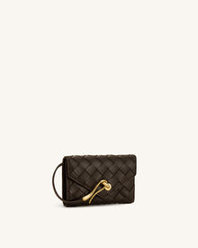 Celeste Woven Textured Envelope Wallet - Chocolate