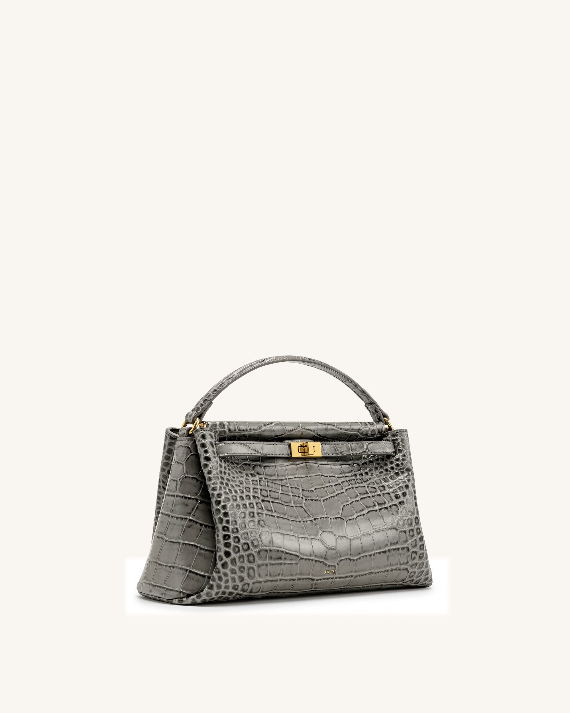 Carmen Top Handle Bag - Grey Croc