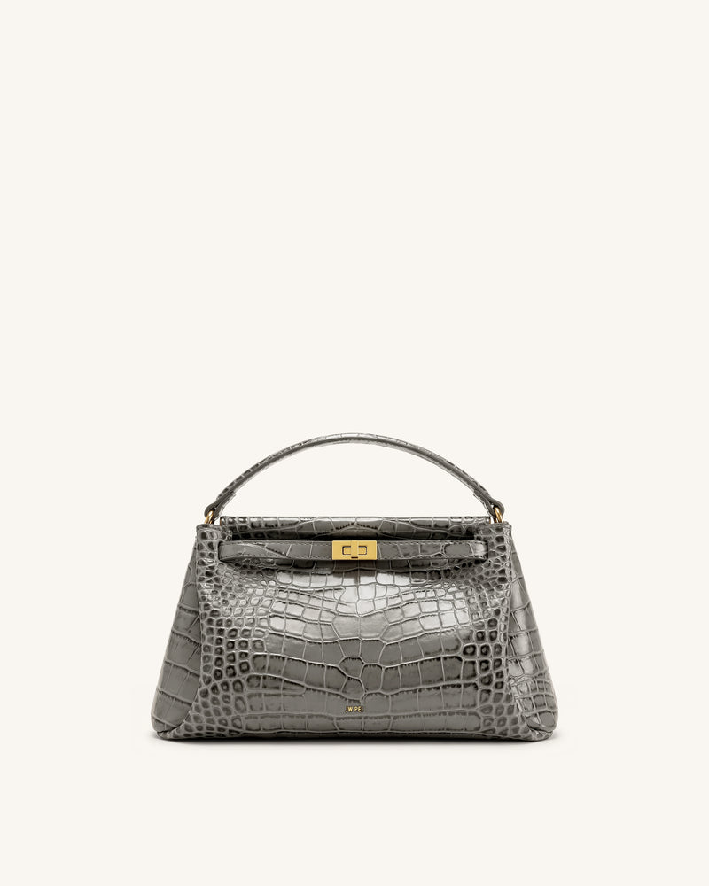 Carmen Top Handle Bag - Grey Croc