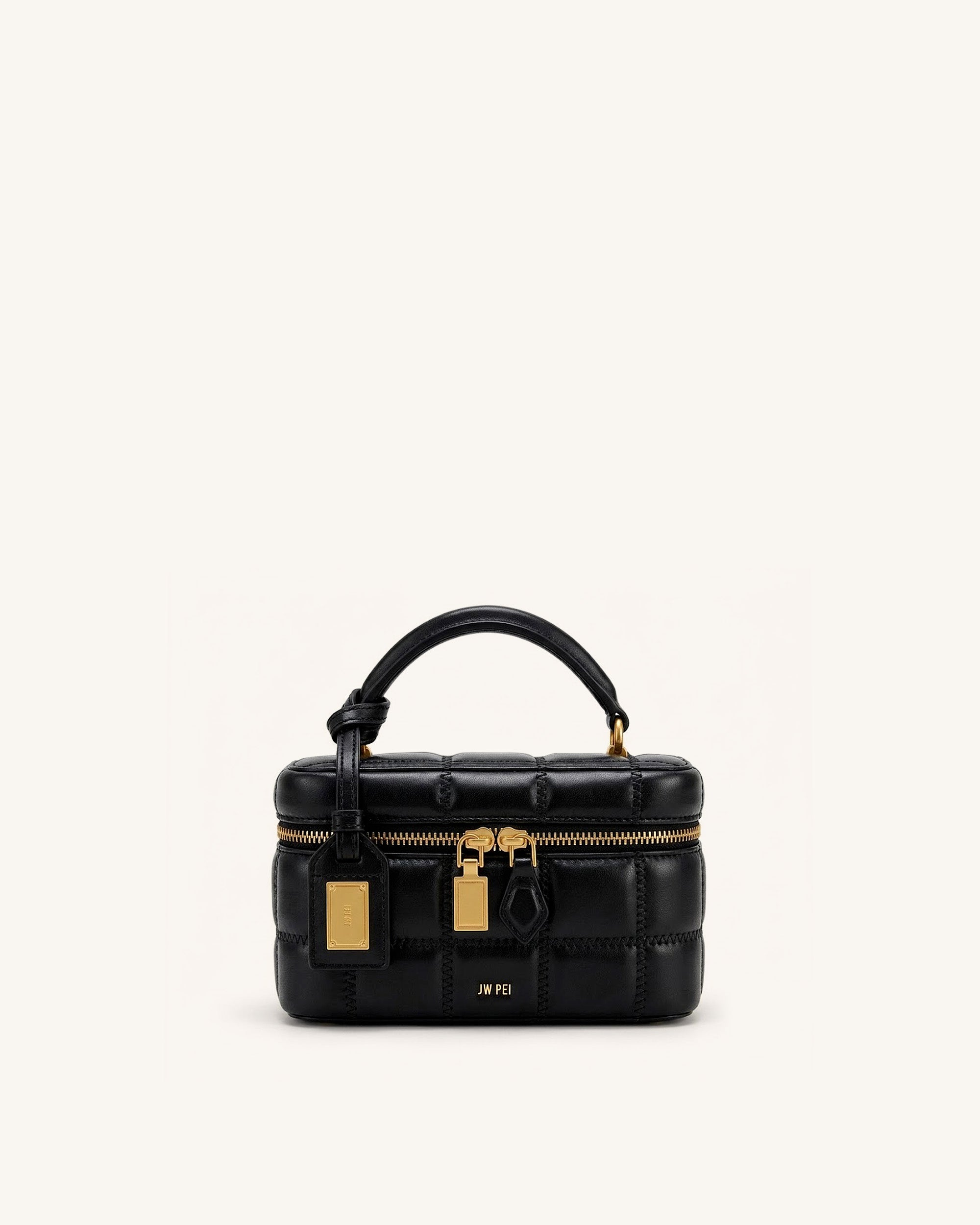 Cleo Box Shape Top Handle Bag - Black