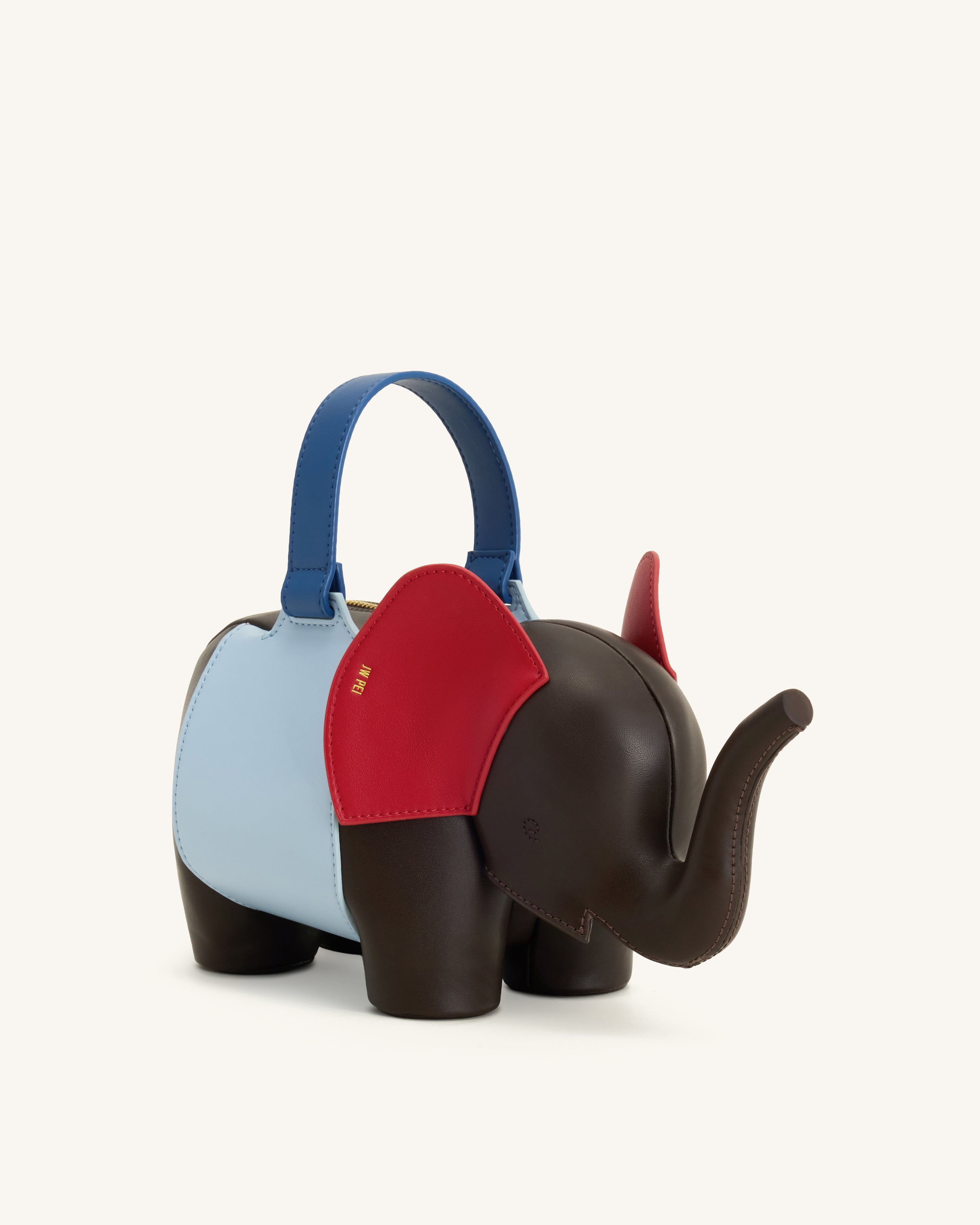 Claire Elephant Shaped Handbag - Dark Brown/Blue
