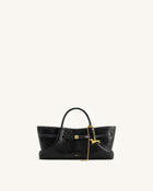 Maeve Dachshund Metal Charm Tote Bag - Black