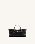 Maeve Dachshund Metal Charm Tote Bag - Black