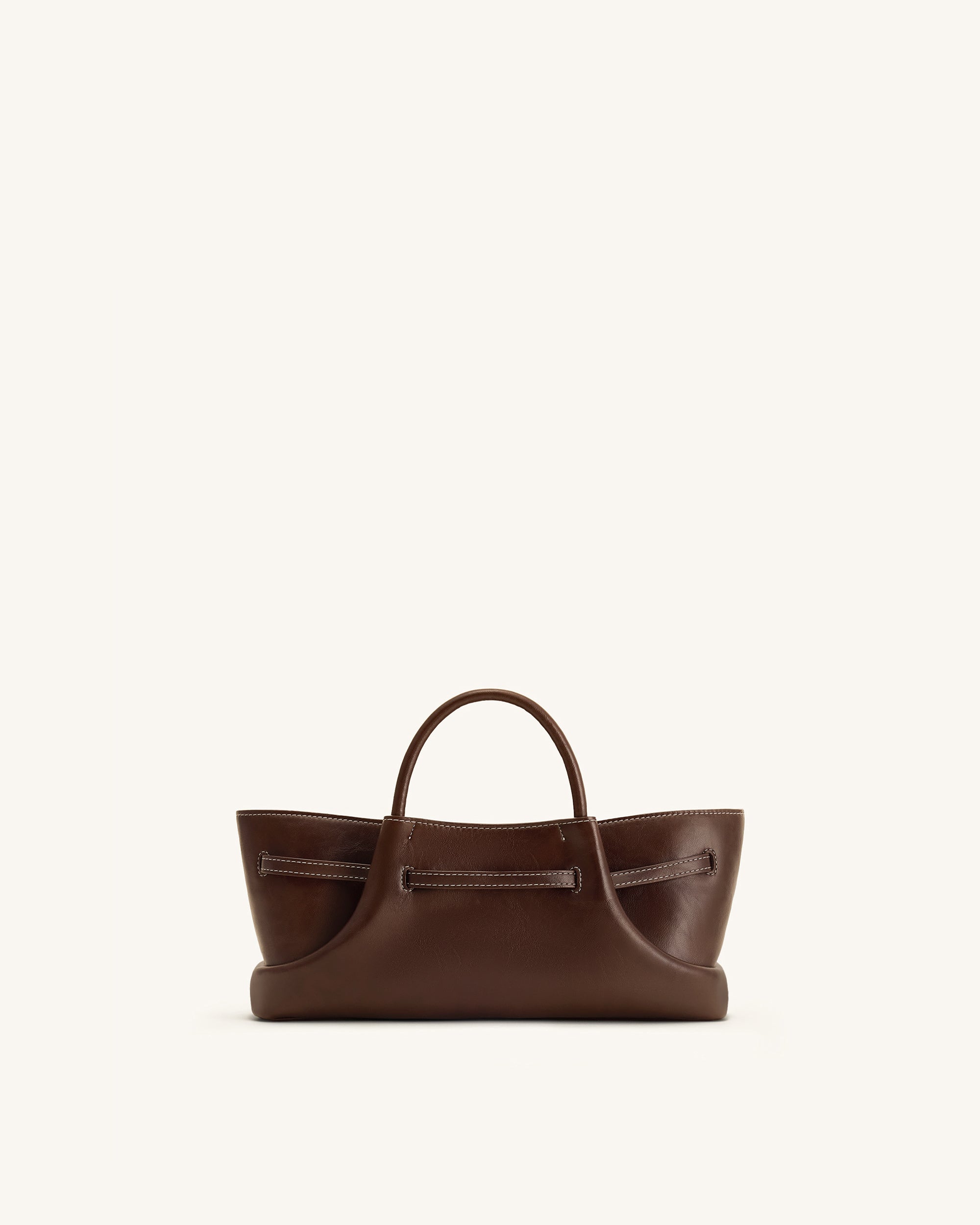Maeve Dachshund Metal Charm Tote Bag - Dark Brown