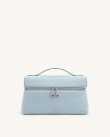 Thea Faux Suede Top Handle Bag - Light Blue