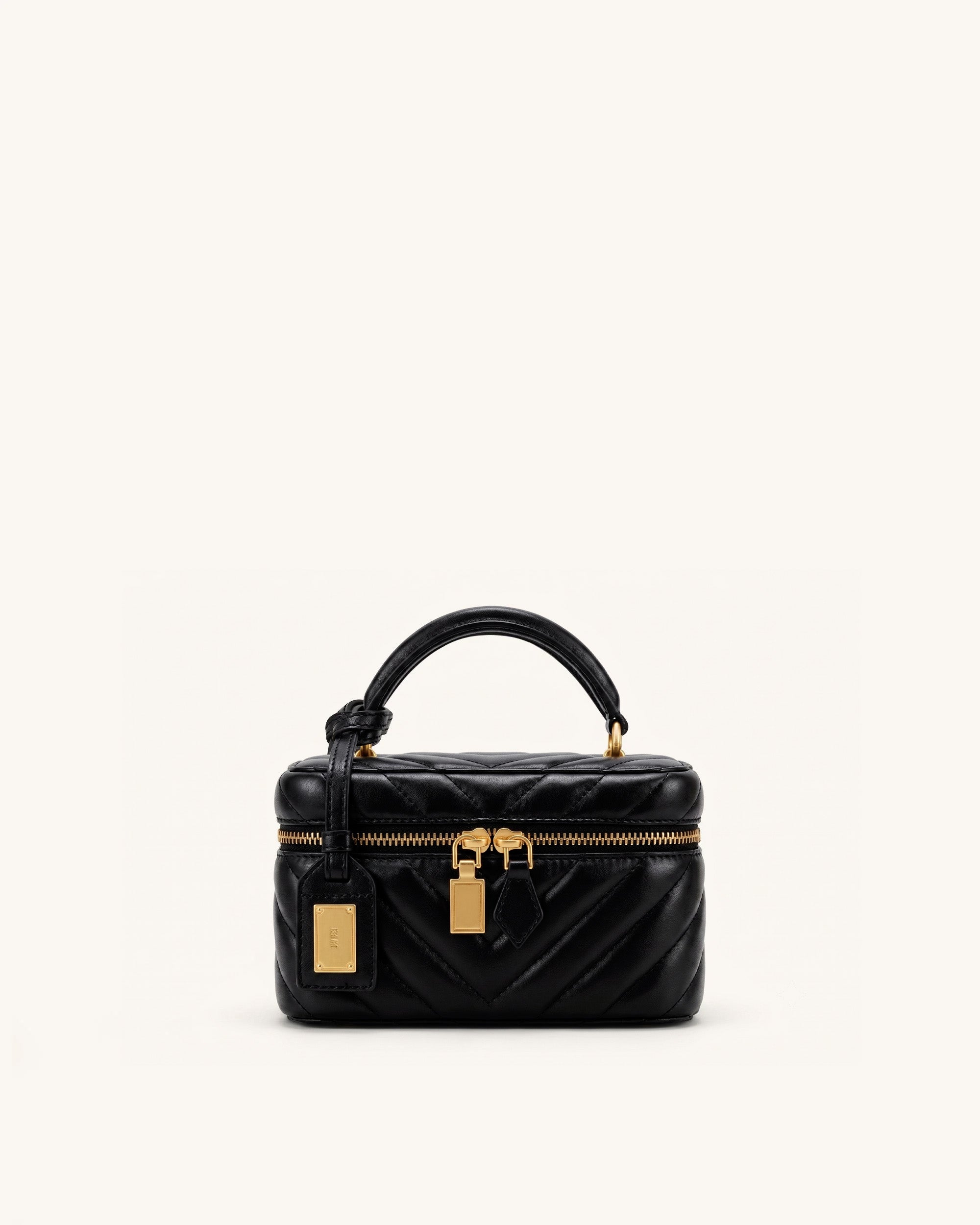 Cleo Box Shape Top Handle Bag - Charcoal Black