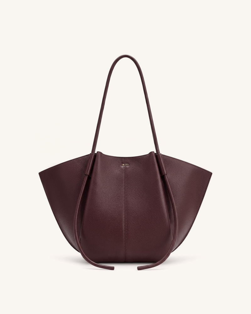 Nala Wide Tote Bag - Deep Burgundy