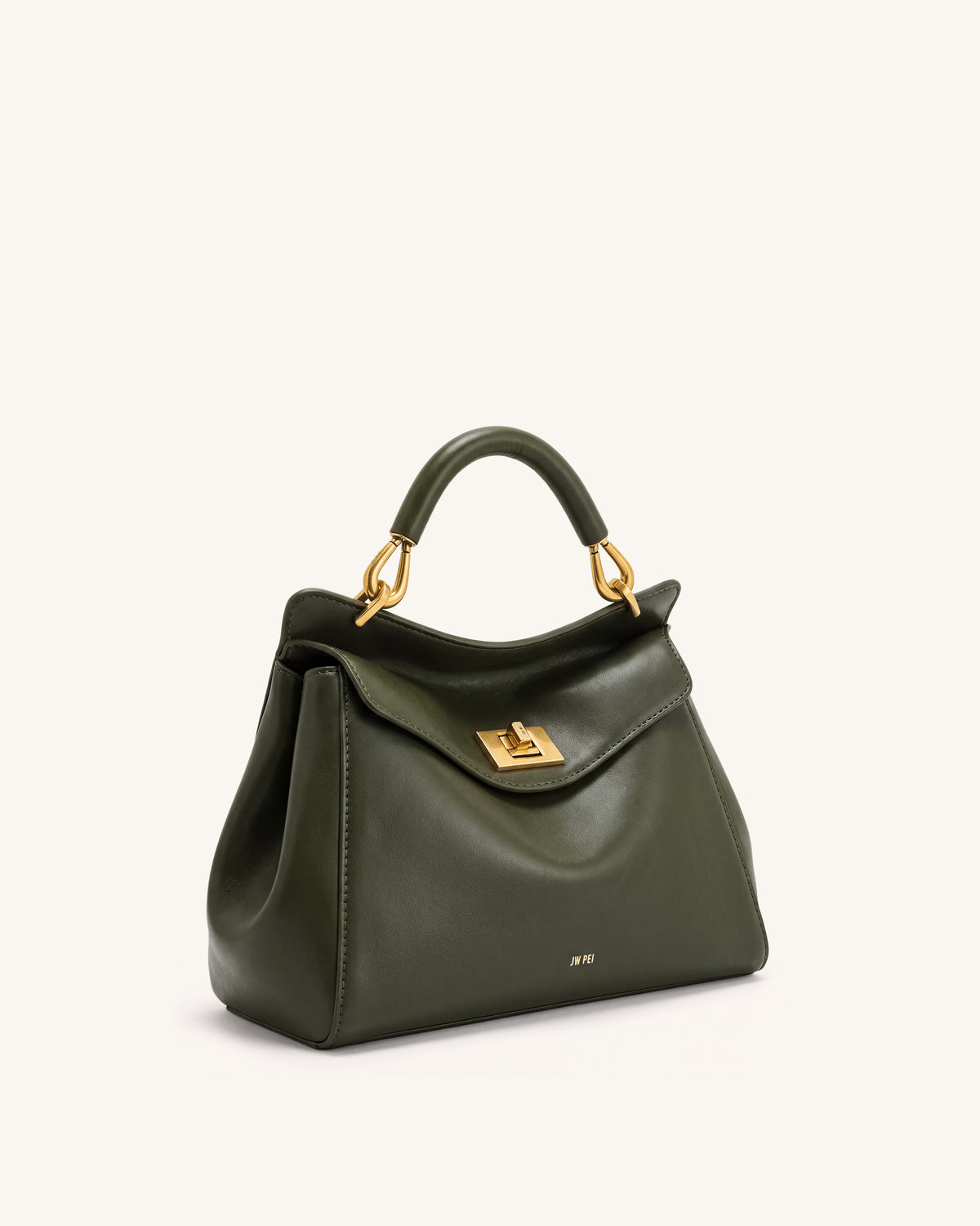 Lucia Classic Top Handle Bag - Dark Olive Green