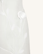Strapless Floral Polyester Dress - White