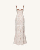 Lace Slit Maxi Dress - White