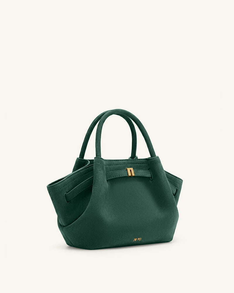Hana Mini Faux Suede Tote Bag - Forest Green