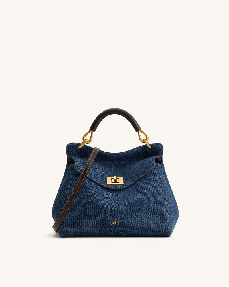 Lucia Classic Handbag - Blue Denim
