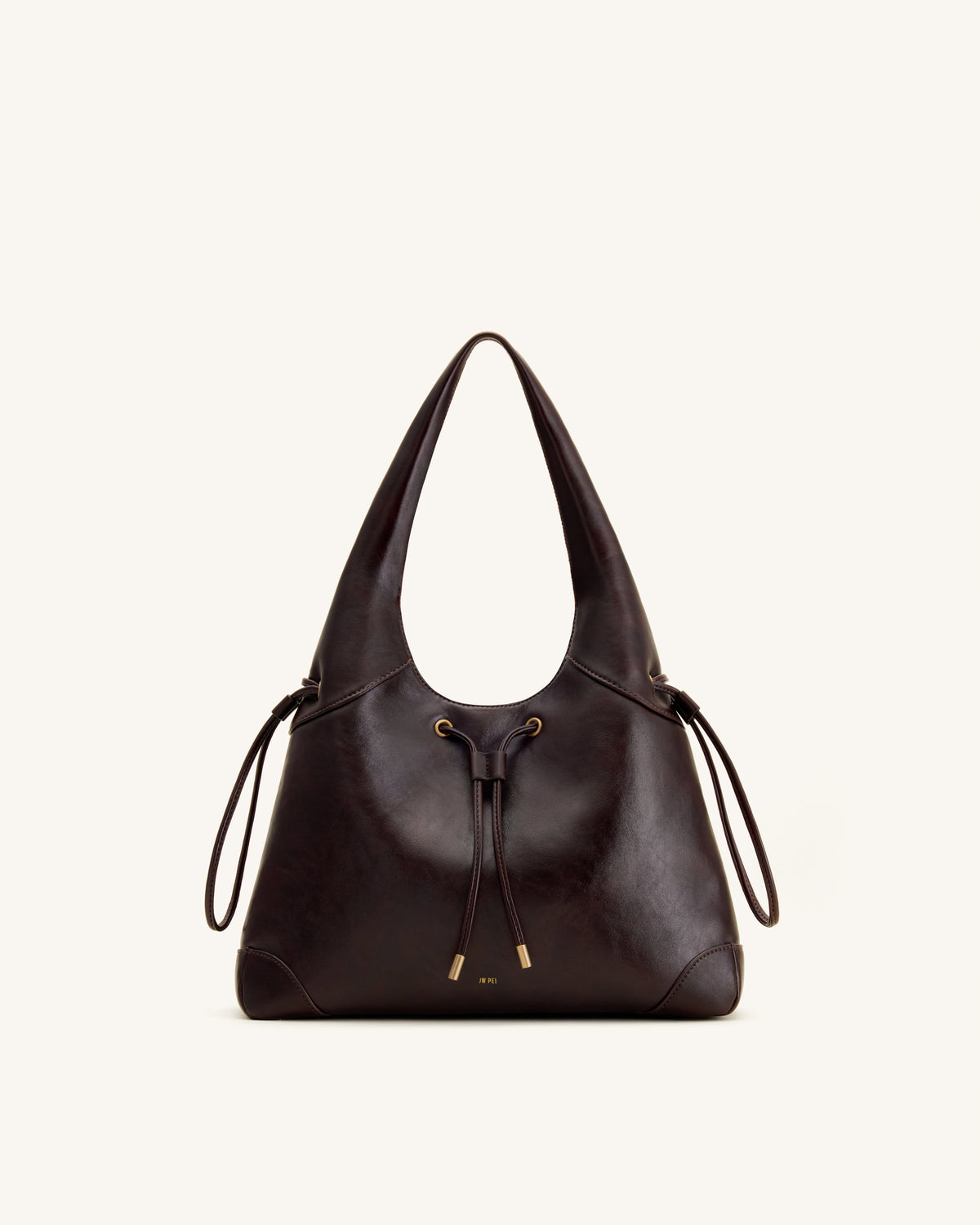 Celandra Drawstring Hobo Bag - Dark Brown