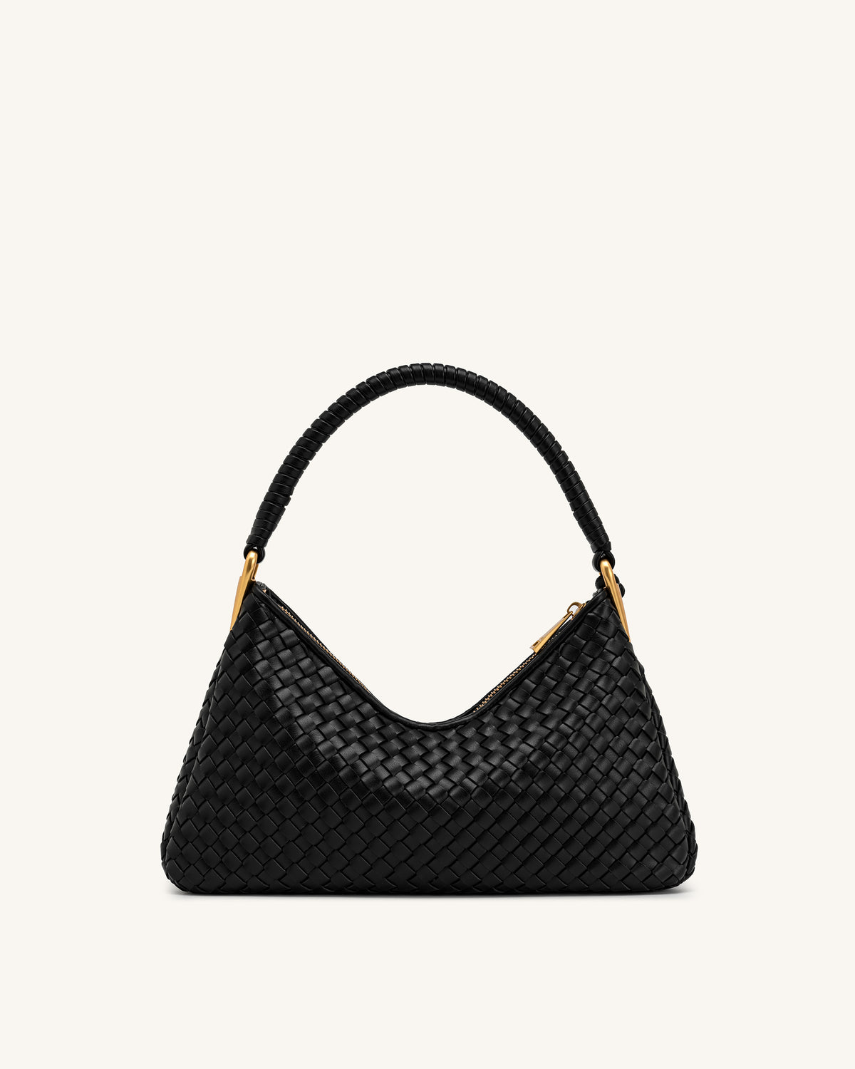 Lorena Woven Shoulder Bag - Black