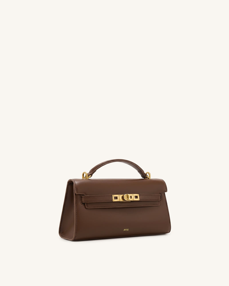 Noor Top Handle Bag - Amber Brown