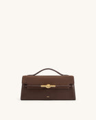 Lena Faux Suede Metal Rope Knot Top Handle Bag - Dark Brown