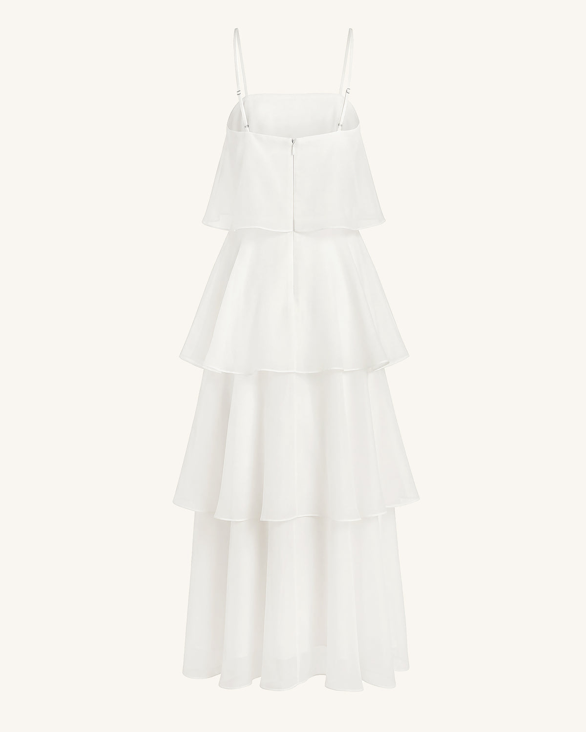 Orchid Embroidered Layered Maxi Dress - White