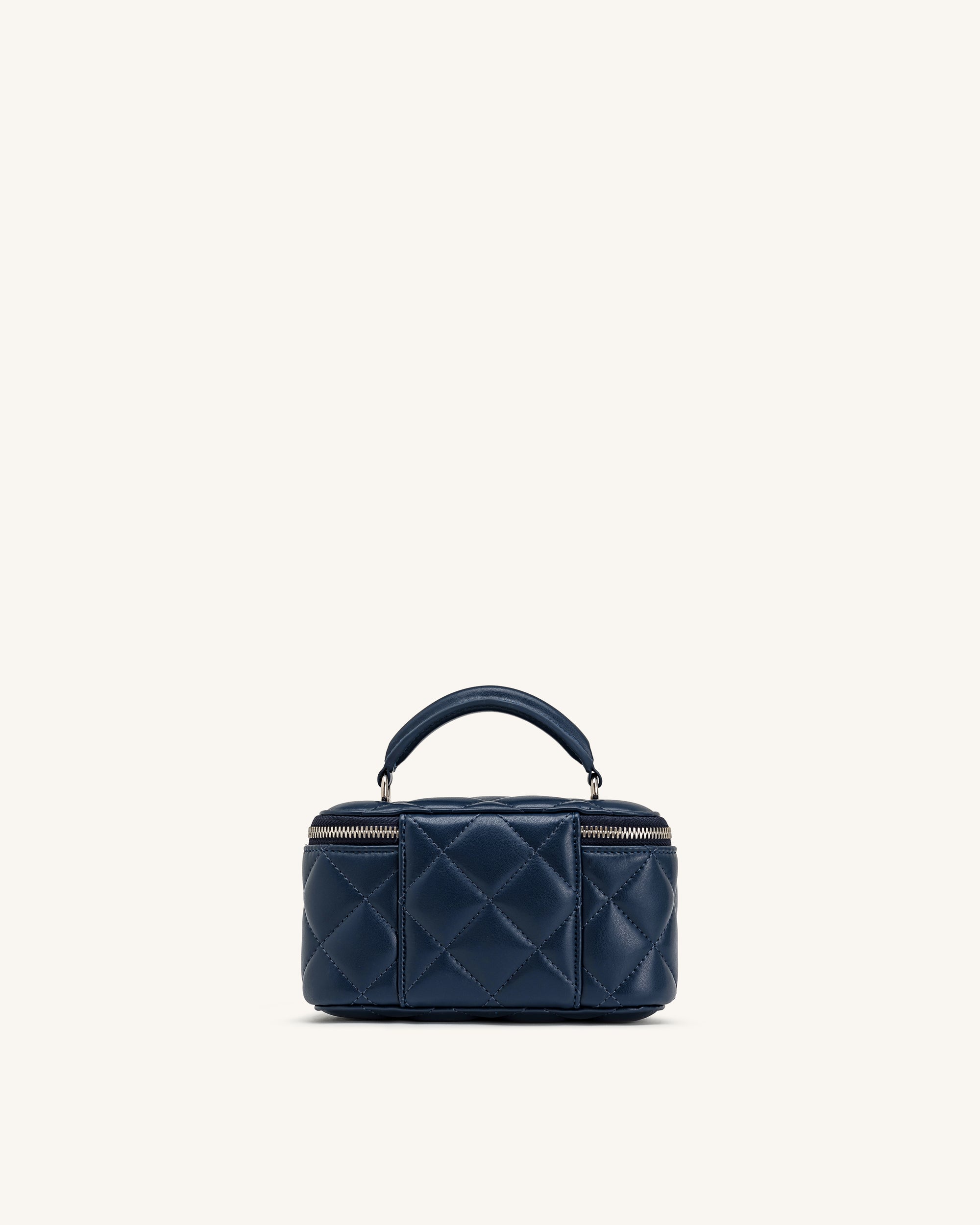 Vivienne Quilted Vanity Top Handle Bag - Navy