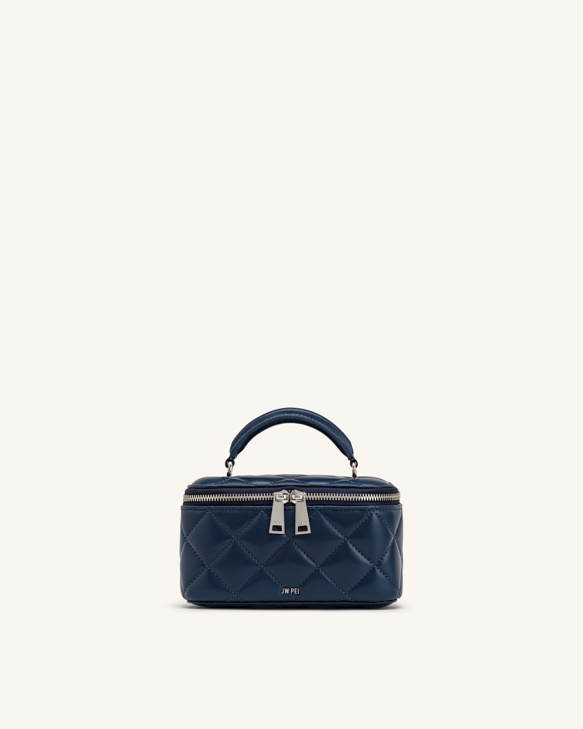 Vivienne Quilted Vanity Top Handle Bag - Navy