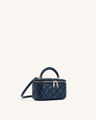 Vivienne Quilted Vanity Top Handle Bag - Navy