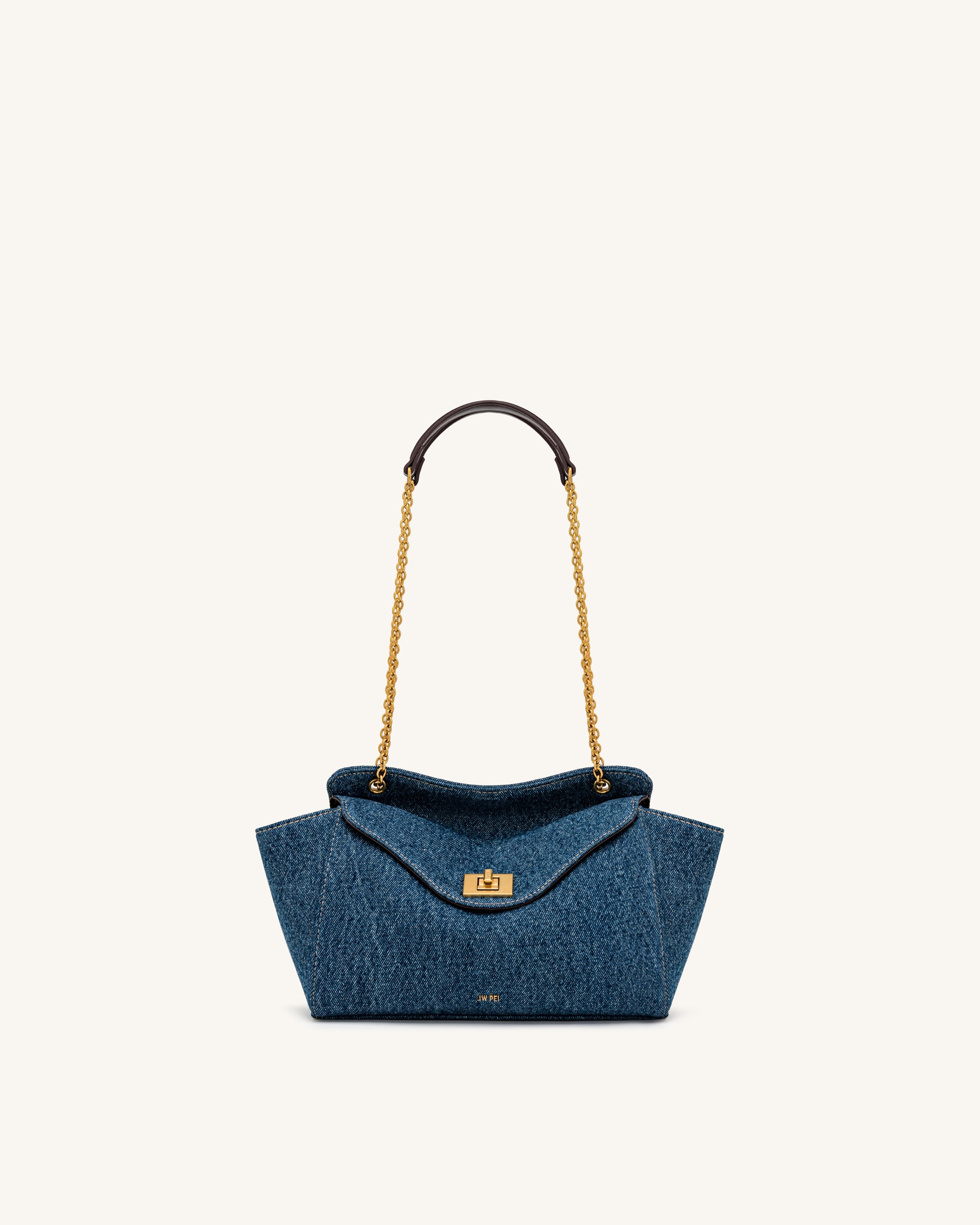 Lucia Envelope Chain Shoulder Bag - Blue Denim
