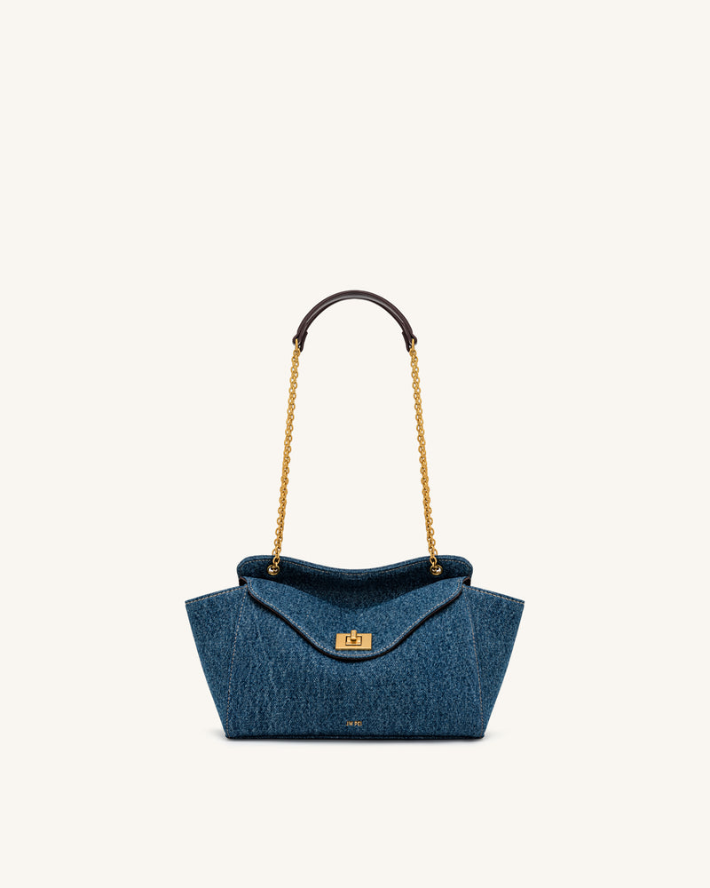 Lucia Envelope Chain Shoulder Bag - Blue Denim