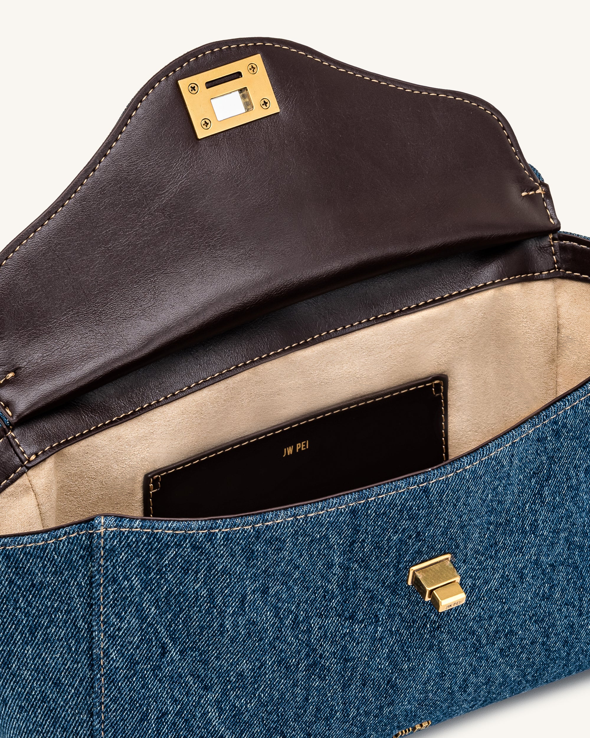 Lucia Envelope Chain Shoulder Bag - Blue Denim
