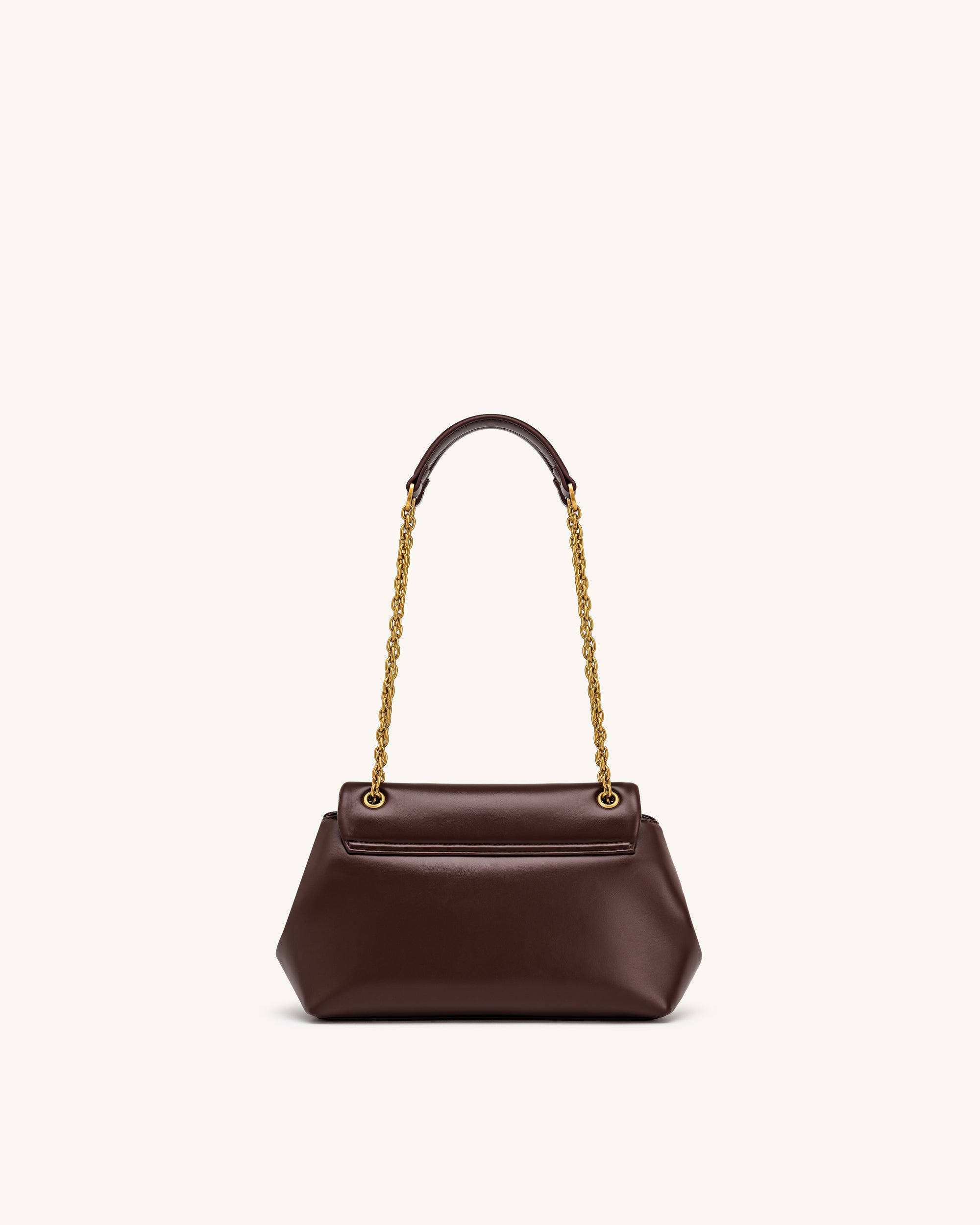 Valerie Chain Flap Shoulder Bag - Dark Brown