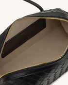 Aveline Woven Textured Shoulder Bag - Black