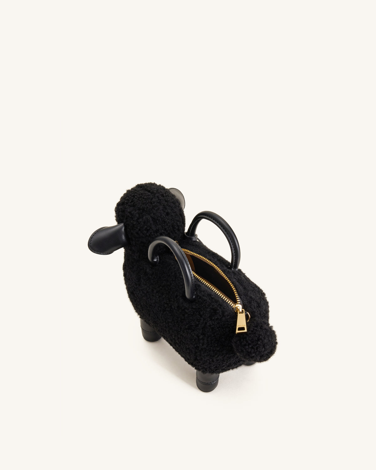 Luna Sheep Top Handle Bag - Black