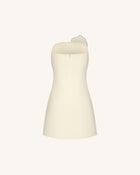 Slipper Orchid Appliqué Mini Dress - Ivory/Blue