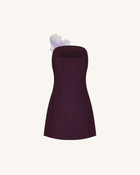 Floral Printed Mini Dress - Purple