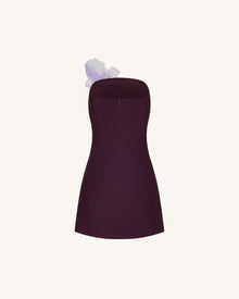 Floral Printed Mini Dress - Purple