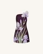 Floral Printed Mini Dress - Purple
