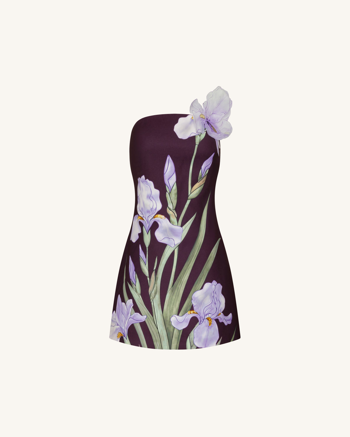 Floral Printed Mini Dress - Purple