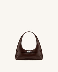 Noelle Belted Shoulder Bag - Dark Brown