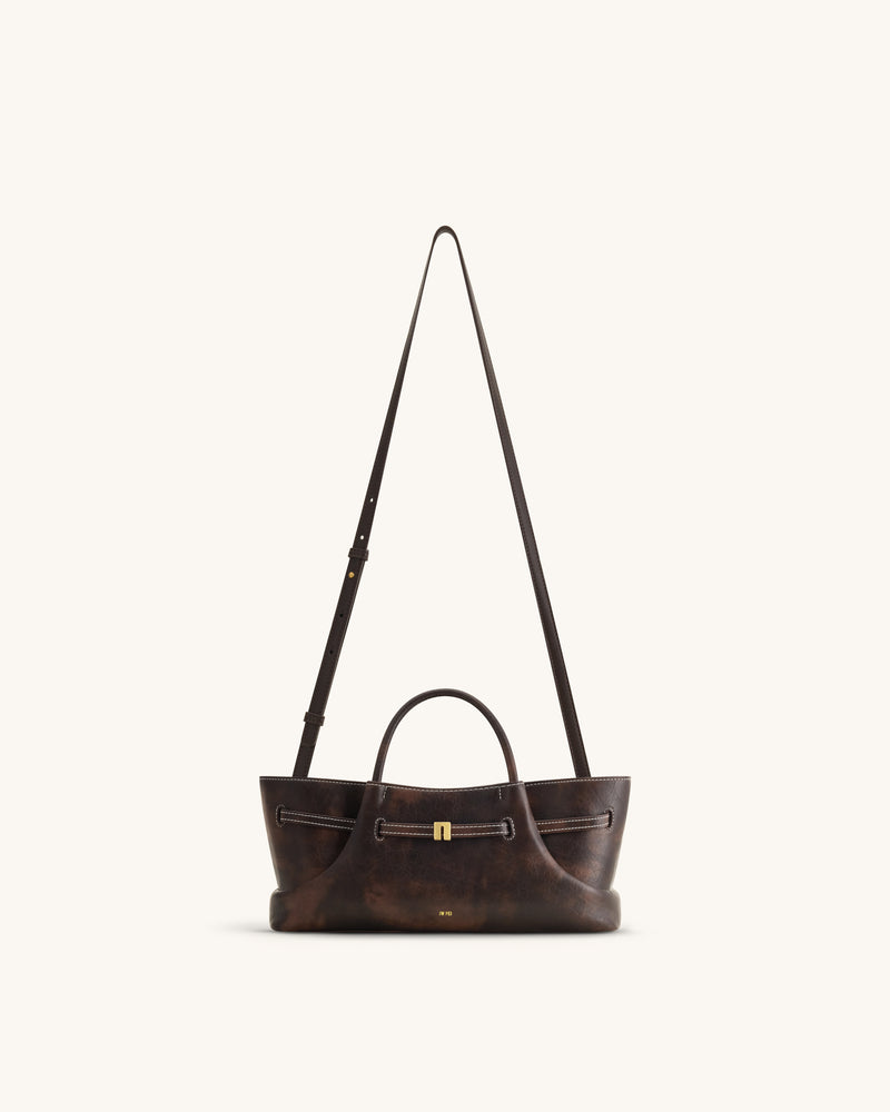 Maeve Dachshund Metal Charm Tote Bag - Deep Coffee