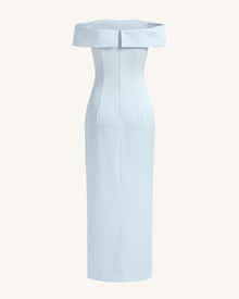 Orchid Embroidered Off-Shoulder Maxi Dress - Blue