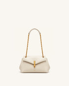 Valerie Chain Flap Shoulder Bag - Cream White