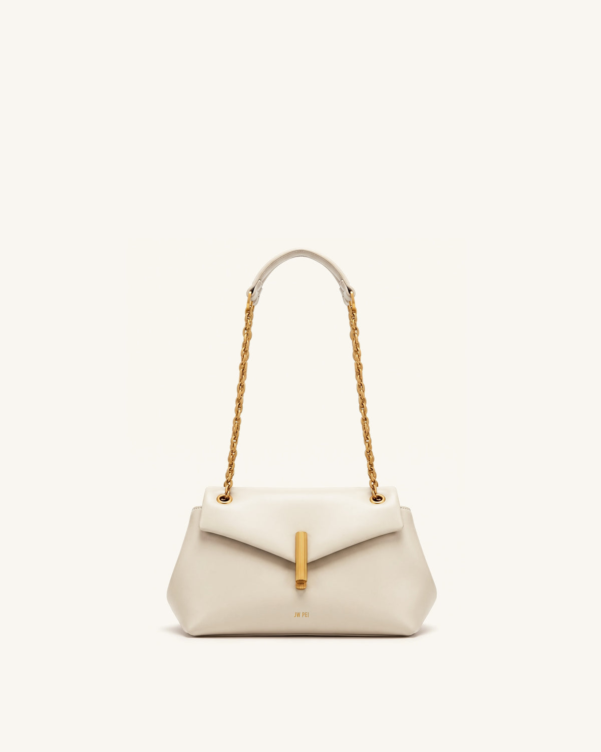 Valerie Chain Flap Shoulder Bag - Cream White