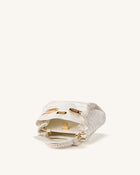 Rhea Small Double Buckle Shoulder Bag - White Croc