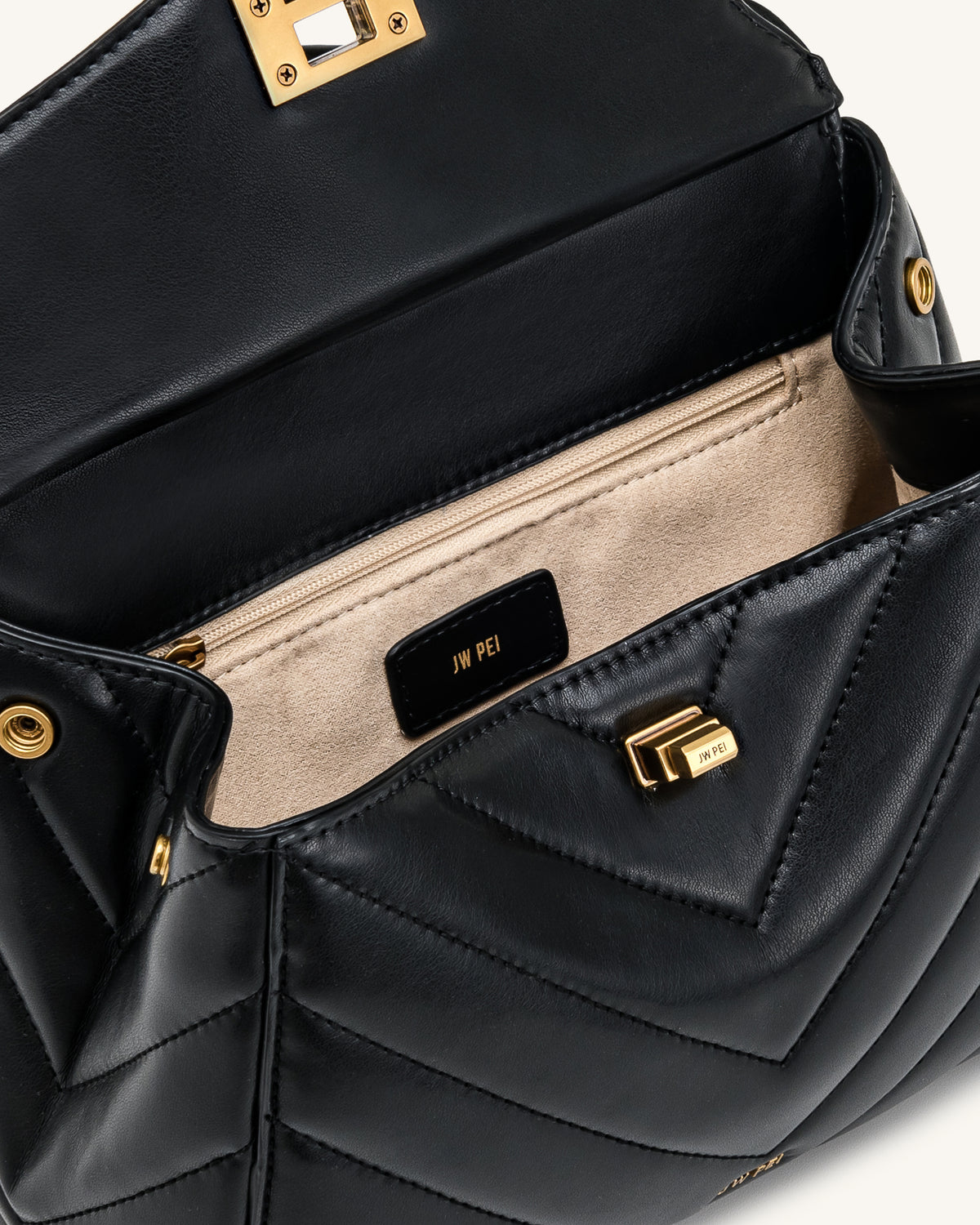 Lucia Classic Top Handle Bag - Jet Black