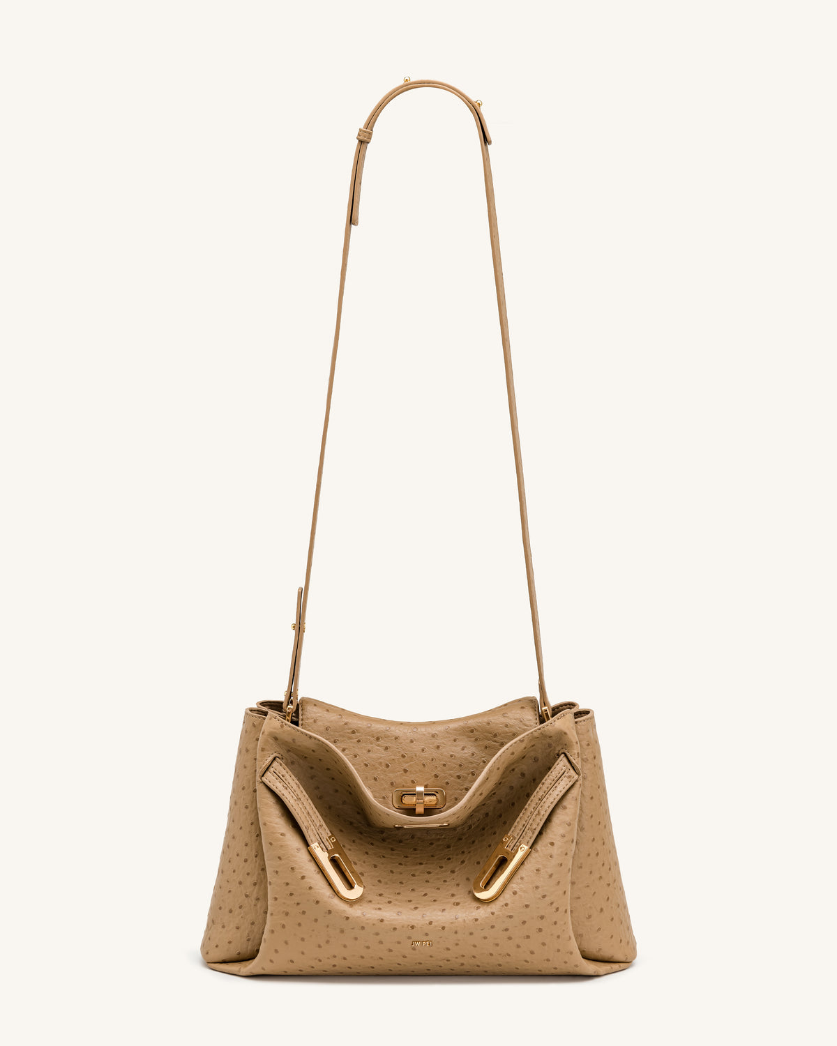 Rhea Double Buckle Shoulder Bag - Camel