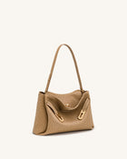 Rhea Double Buckle Shoulder Bag - Camel