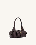 Estelle Pocket Shoulder Bag - Dark Brown