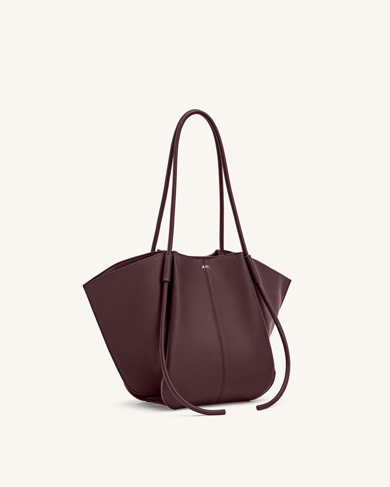 Nala Wide Tote Bag - Deep Burgundy