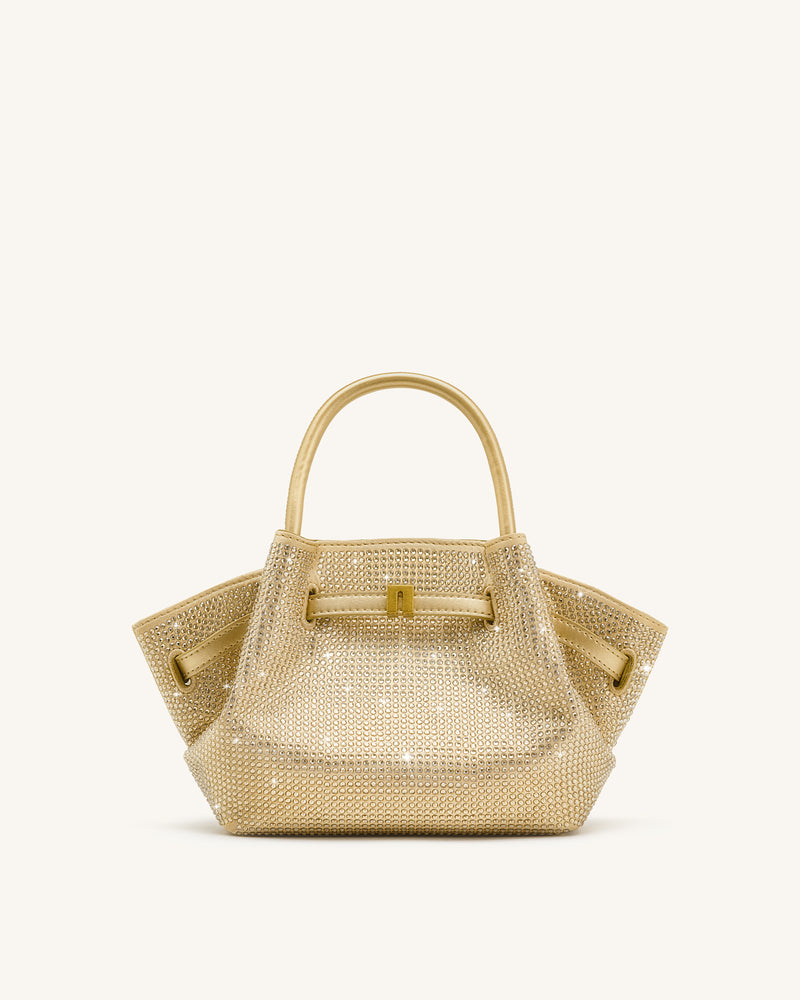 Hana Mini Artificial Crystal Tote Bag - Champagne