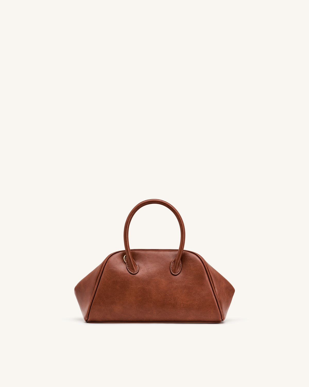 Veda Vintage Finish Bowler Bag - Saddle Brown