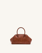 Veda Vintage Finish Bowler Bag - Saddle Brown