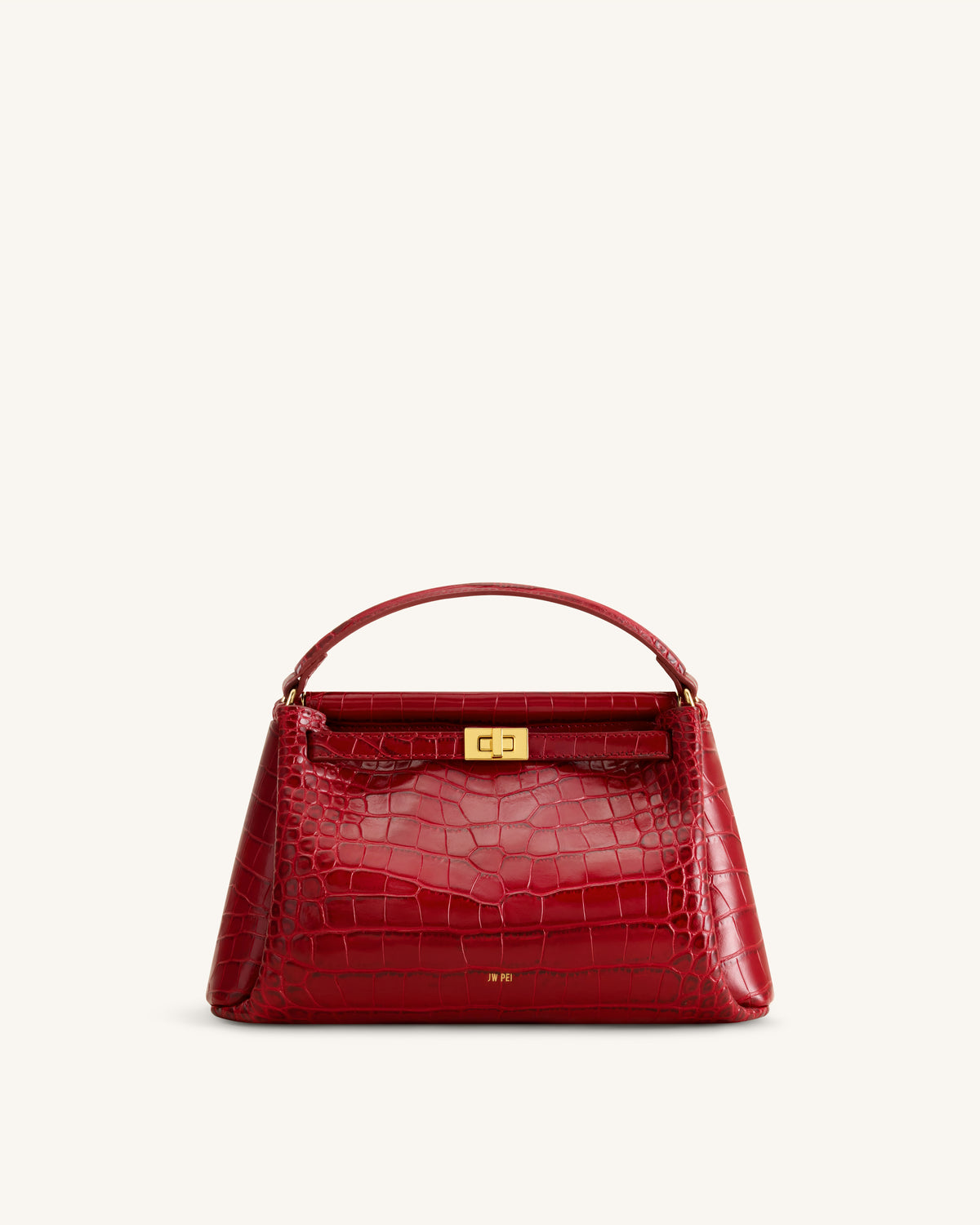 Carmen Top Handle Bag - Dark Burgundy Croc